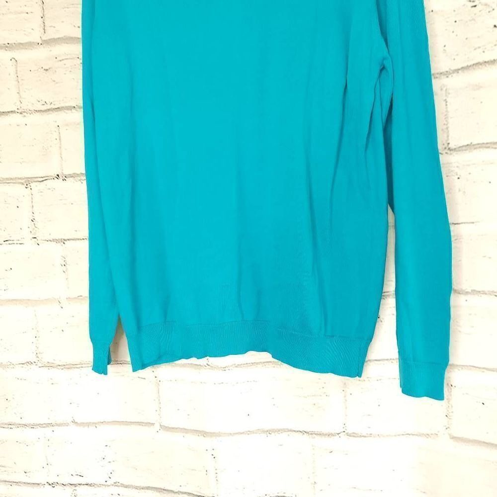 Daniele Fiesoli Crewneck Pullover Long Sleeve Cotton Sweater Blue Green Teal XL - Picture 8 of 11